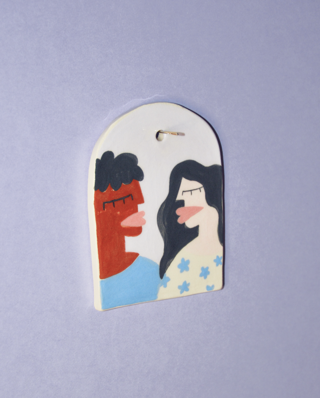 Mini tableau en céramique "Joli couple"