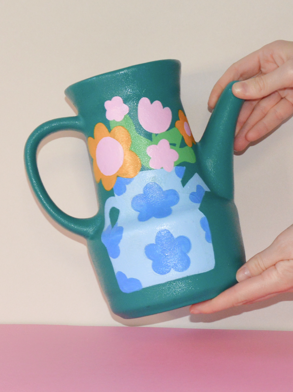 Très grand vase/cruche "Cruche fleurie"