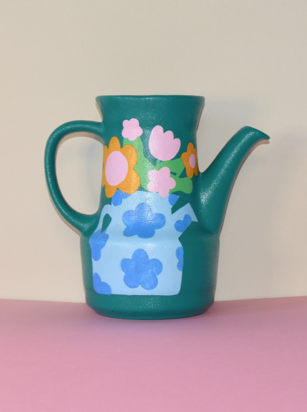 Très grand vase/cruche "Cruche fleurie"