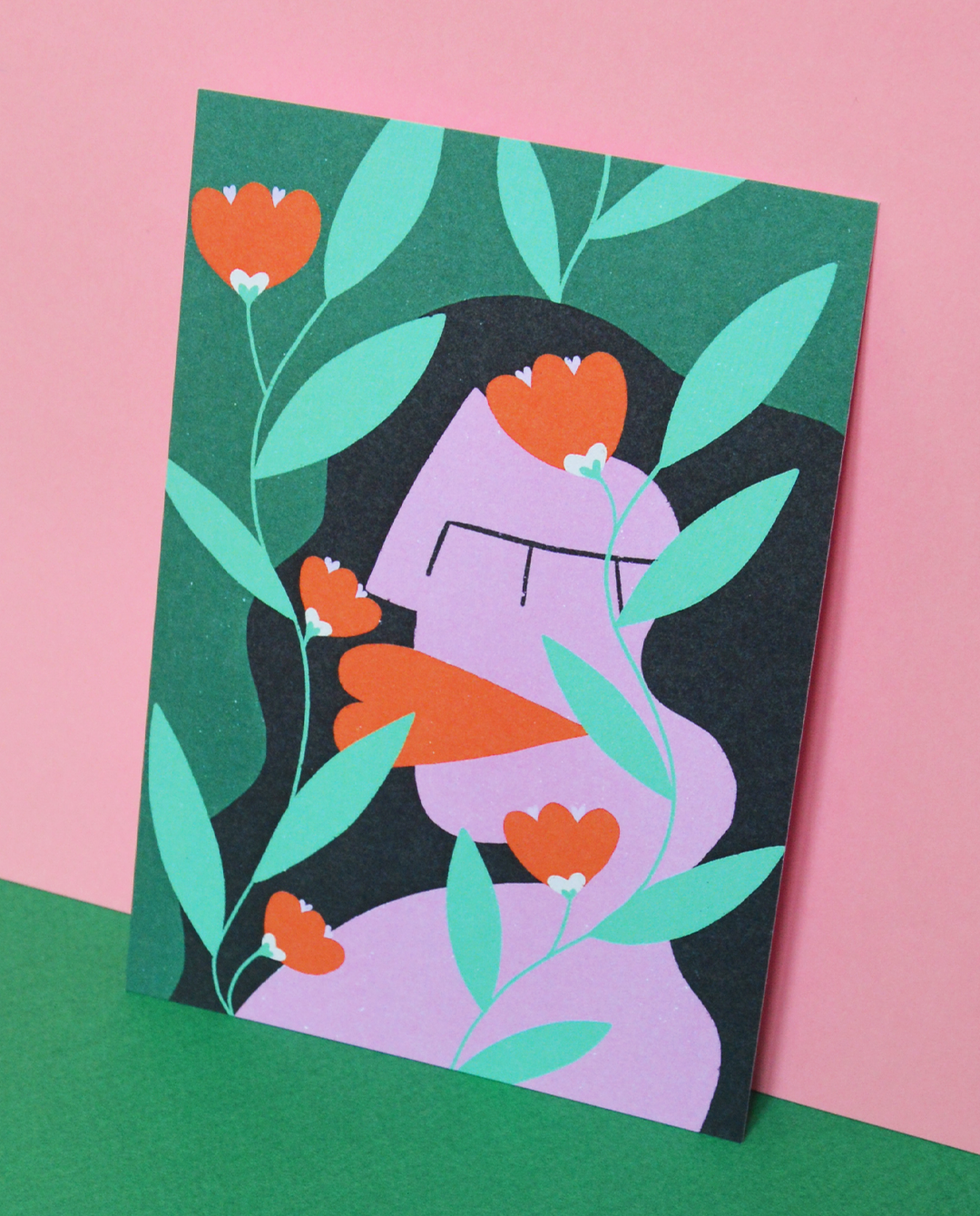 Carte postale "Madame plante"