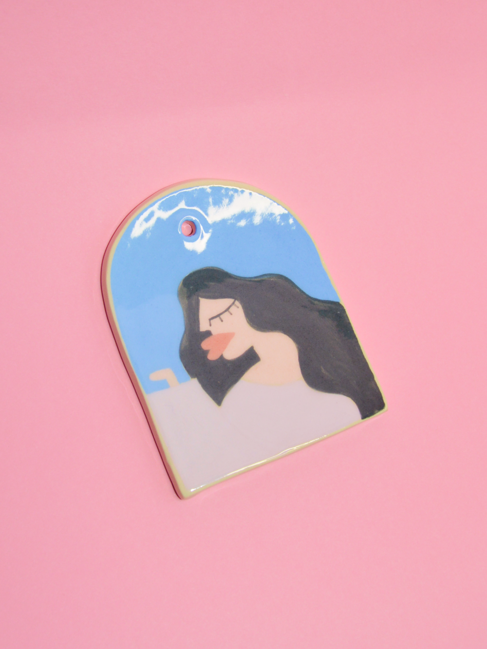 Mini tableau en céramique "Bisous"